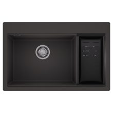 HD Aspen Antracit 78 kétmedencés gránit mosogatótálca szett, matt fekete csepegtetőkosárral, matt antracit színben, szálcsiszolt króm leeresztő szifonnal