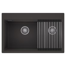 HD Aspen Antracit 78 kétmedencés gránit mosogatótálca szett, acél csepegtetőráccsal, matt antracit színben