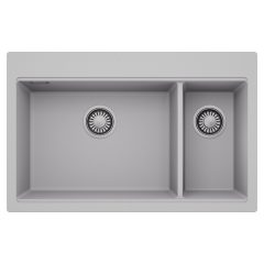   HD Aspen Grey 78 kétmedencés gránit mosogatótálca, alpesi szürke színben