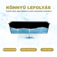 HD Aspen Black 78 kétmedencés gránit mosogatótálca, matt fekete színben, szálcsiszolt króm leeresztő szifonnal