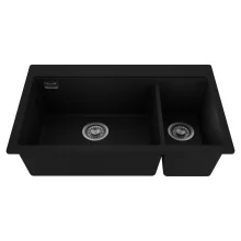 HD Aspen Black 78 kétmedencés gránit mosogatótálca, matt fekete színben