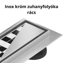 HD Mars+ 01 Chrome csempézhető rozsdamentes acél komplett zuhanyfolyóka, kettős bűzzárral