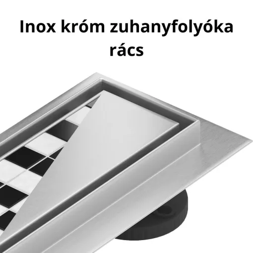 HD Mars+ 01 Chrome csempézhető rozsdamentes acél komplett zuhanyfolyóka, kettős bűzzárral