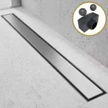 HD Mars+ 01 Chrome 100 cm hosszú rozsdamentes acél komplett zuhanyfolyóka, kettős bűzzárral