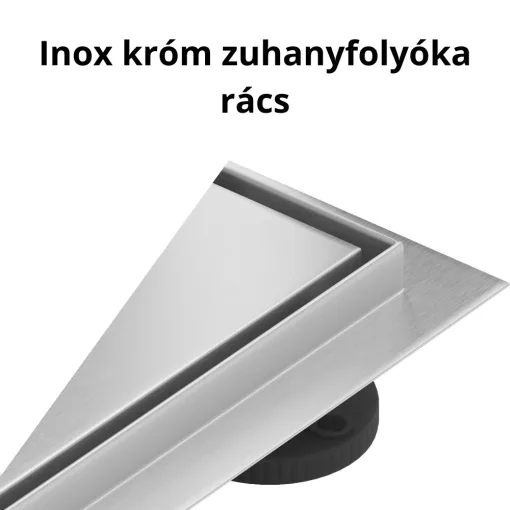 HD Mars 01 Chrome 100 cm hosszú rozsdamentes acél komplett zuhanyfolyóka