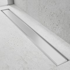   HD Mars 02 White fehér-üveg komplett rozsdamentes acél zuhanyfolyóka króm zuhanyfolyóka testtel