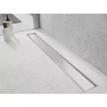 HD Mars 02 White fehér-üveg komplett rozsdamentes acél zuhanyfolyóka króm zuhanyfolyóka testtel
