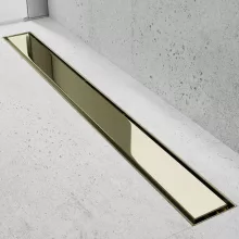 HD Mars+ 01 Gold 100 cm hosszú rozsdamentes acél komplett arany zuhanyfolyóka, kettős bűzzárral