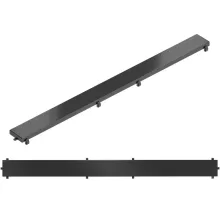 HD Mars+ 01 Black 100 cm hosszú rozsdamentes acél komplett fekete zuhanyfolyóka, kettős bűzzárral