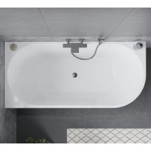 HD Serico 150x75 cm balos félszabadonálló akril kád szürke túlfolyóval és click-clack leeresztővel