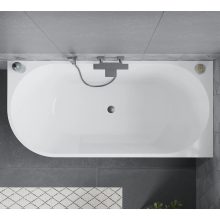 HD Serico 160x80 cm jobbos félszabadonálló akril kád szürke túlfolyóval és click-clack leeresztővel