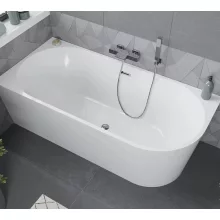 HD Serico 170x80 cm balos félszabadonálló akril kád fényes króm túlfolyóval és click-clack leeresztővel