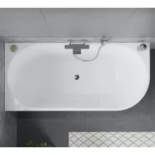 HD Serico 170x80 cm balos félszabadonálló akril kád fényes króm túlfolyóval és click-clack leeresztővel