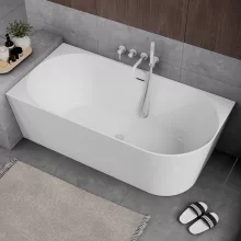 HD Serico 170x80 cm balos félszabadonálló akril kád fényes fehér túlfolyóval és click-clack leeresztővel