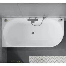 HD Serico 170x80 cm balos félszabadonálló akril kád szürke túlfolyóval és click-clack leeresztővel