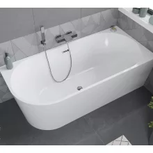 HD Serico 170x80 cm jobbos félszabadonálló akril kád fényes króm túlfolyóval és click-clack leeresztővel