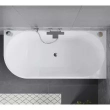 HD Serico 170x80 cm jobbos félszabadonálló akril kád fényes króm túlfolyóval és click-clack leeresztővel