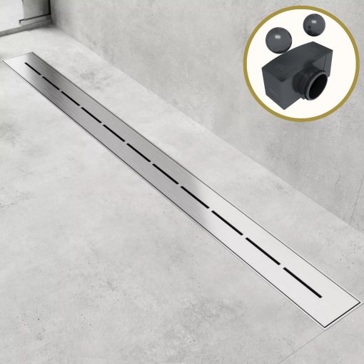 HD Mars+ 03 Chrome 80 cm hosszú rozsdamentes acél komplett zuhanyfolyóka, kettős bűzzárral