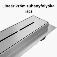 HD Mars+ 03 Chrome 70 cm hosszú rozsdamentes acél komplett zuhanyfolyóka, kettős bűzzárral