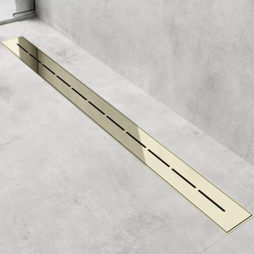 HD Mars+ 03 Gold 80 cm hosszú rozsdamentes acél komplett arany zuhanyfolyóka, kettős bűzzárral