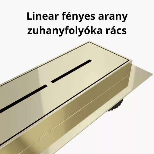 HD Mars+ 03 Gold rozsdamentes acél komplett arany zuhanyfolyóka, kettős bűzzárral
