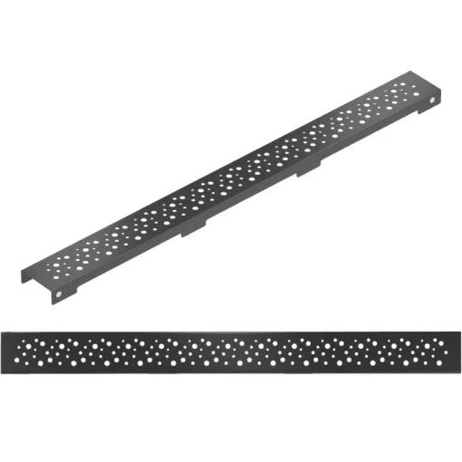 HD Mars+ 04 Black 70 cm hosszú rozsdamentes acél komplett fekete zuhanyfolyóka, kettős bűzzárral