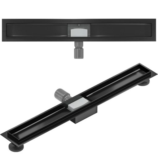 HD Mars 04 Black rozsdamentes acél komplett fekete zuhanyfolyóka