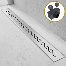 HD Mars+ 05 Chrome 70 cm hosszú rozsdamentes acél komplett zuhanyfolyóka, kettős bűzzárral