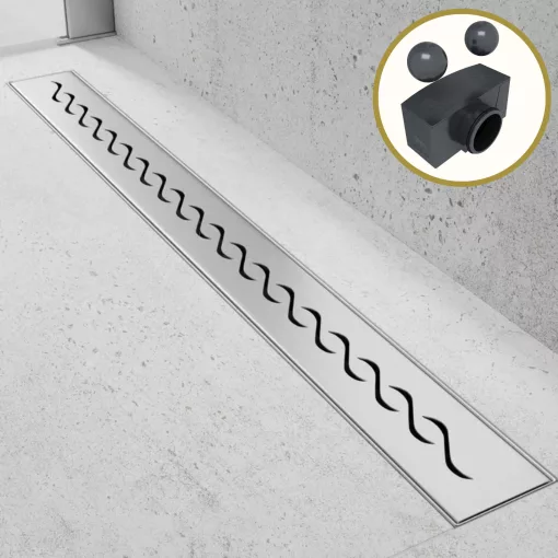 HD Mars+ 05 Chrome 70 cm hosszú rozsdamentes acél komplett zuhanyfolyóka, kettős bűzzárral