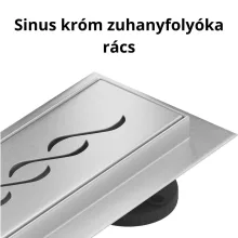 HD Mars+ 05 Chrome 70 cm hosszú rozsdamentes acél komplett zuhanyfolyóka, kettős bűzzárral