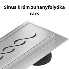 HD Mars 05 Chrome 70 cm hosszú rozsdamentes acél komplett zuhanyfolyóka