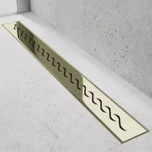 HD Mars+ 05 Gold 80 cm hosszú rozsdamentes acél komplett arany zuhanyfolyóka, kettős bűzzárral