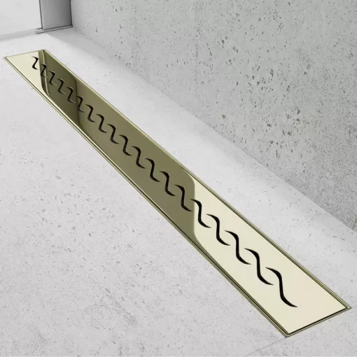 HD Mars+ 05 Gold 80 cm hosszú rozsdamentes acél komplett arany zuhanyfolyóka, kettős bűzzárral