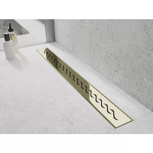 HD Mars 05 Gold 70 cm hosszú rozsdamentes acél komplett arany zuhanyfolyóka