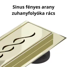 HD Mars 05 Gold 70 cm hosszú rozsdamentes acél komplett arany zuhanyfolyóka