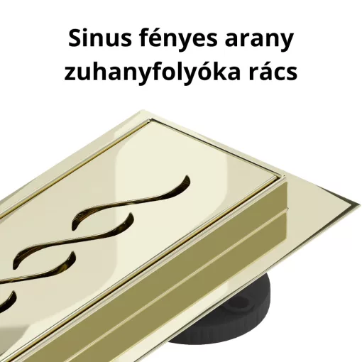 HD Mars 05 Gold 70 cm hosszú rozsdamentes acél komplett arany zuhanyfolyóka