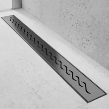 HD Mars+ 05 Black rozsdamentes acél komplett fekete zuhanyfolyóka, kettős bűzzárral