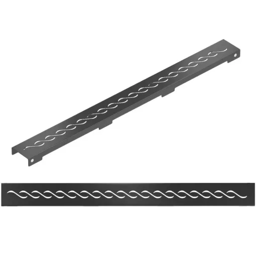 HD Mars+ 05 Black rozsdamentes acél komplett fekete zuhanyfolyóka, kettős bűzzárral