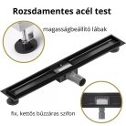 HD Mars+ 05 Black 80 cm hosszú rozsdamentes acél komplett fekete zuhanyfolyóka, kettős bűzzárral