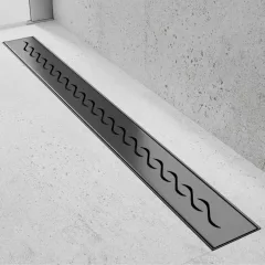   HD Mars 05 Black rozsdamentes acél komplett fekete zuhanyfolyóka