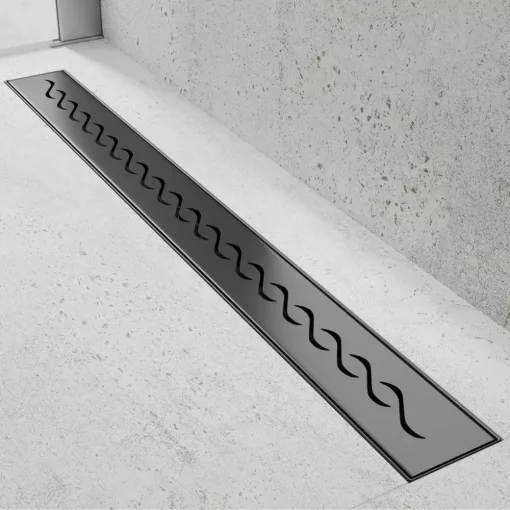 HD Mars 05 Black rozsdamentes acél komplett fekete zuhanyfolyóka