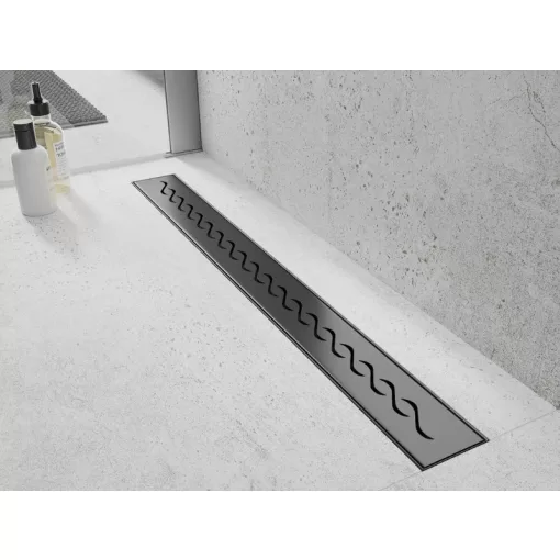 HD Mars 05 Black rozsdamentes acél komplett fekete zuhanyfolyóka