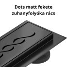 HD Mars 05 Black 80 cm hosszú rozsdamentes acél komplett fekete zuhanyfolyóka