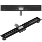 HD Mars 05 Black 80 cm hosszú rozsdamentes acél komplett fekete zuhanyfolyóka