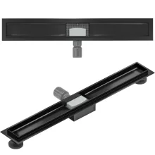 HD Mars 05 Black rozsdamentes acél komplett fekete zuhanyfolyóka