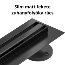 HD Mars Slim 06 Black rozsdamentes acél komplett fekete zuhanyfolyóka