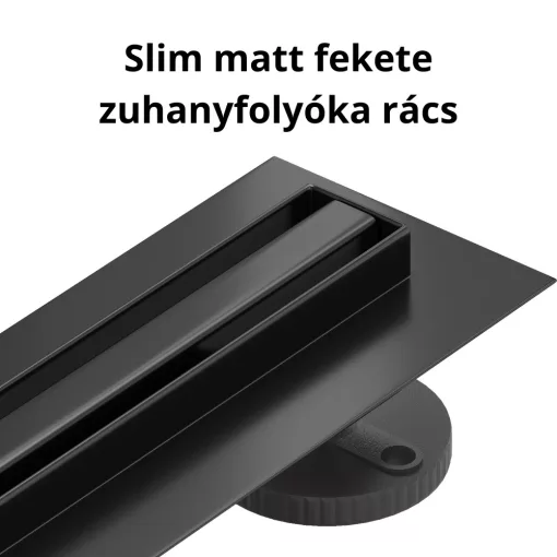 HD Mars Slim 06 Black rozsdamentes acél komplett fekete zuhanyfolyóka