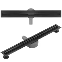 HD Mars Slim 06 Black rozsdamentes acél komplett fekete zuhanyfolyóka