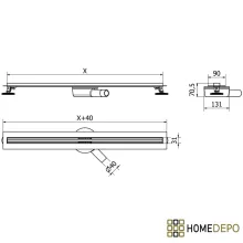 HD Mars Slim 06 Black rozsdamentes acél komplett fekete zuhanyfolyóka