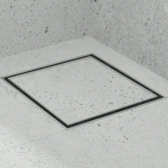   HD Mars 07 Chrome 15x15 cm csempézhető rozsdamentes acél komplett zuhanyfolyóka